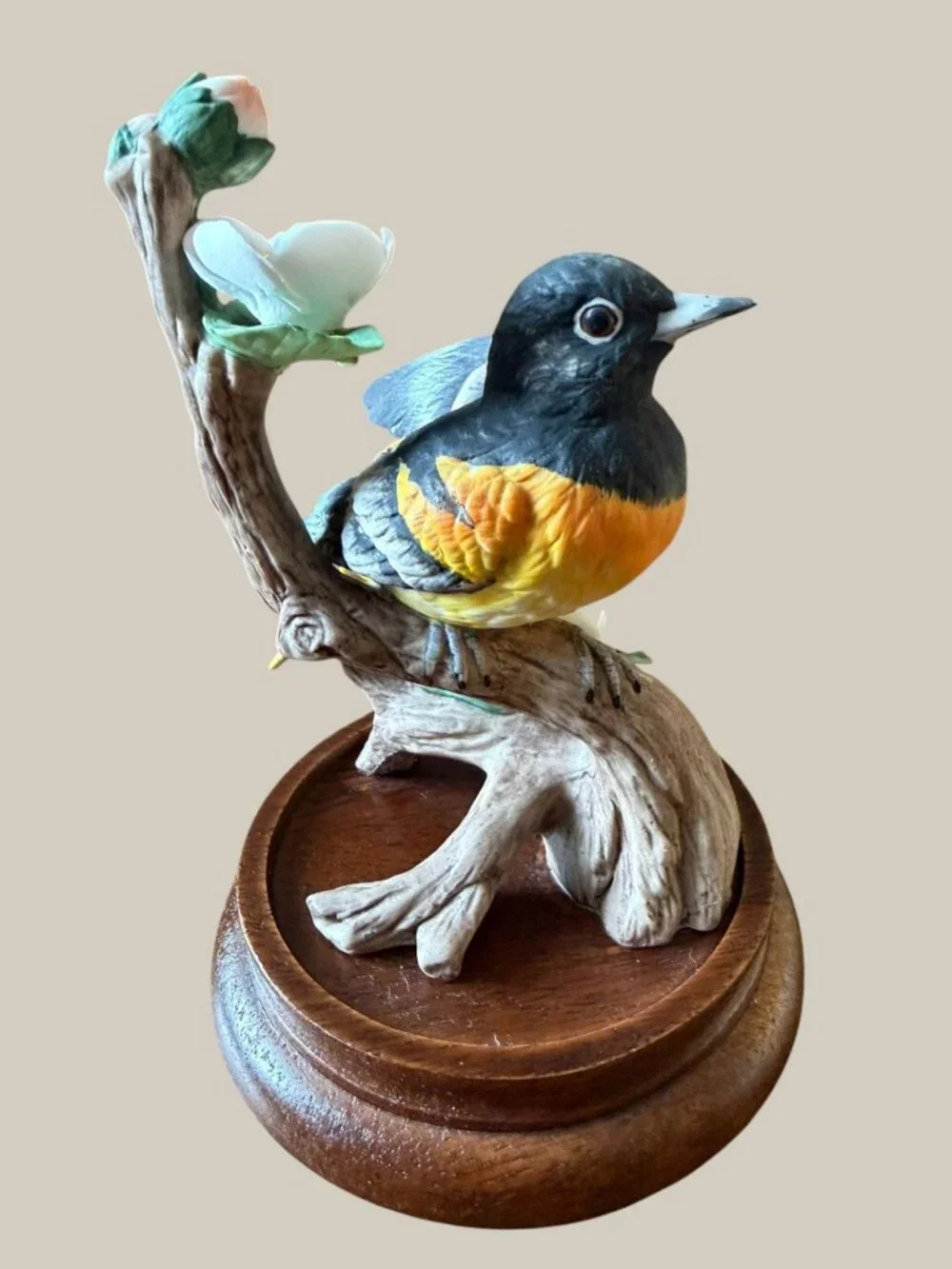 Vintage Gift World of Gorham Baltimore Oriole Bird Figurine Japan Wood Base